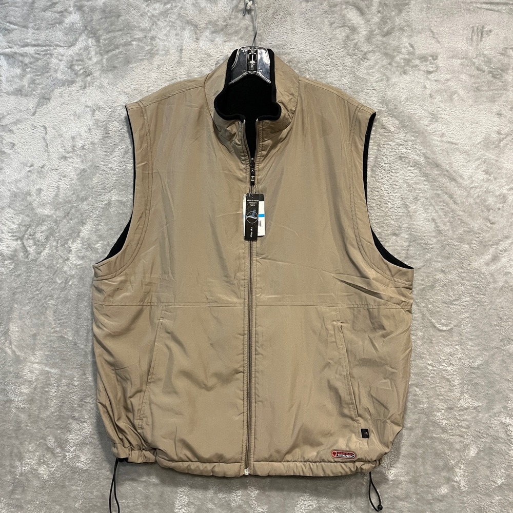 Grand Slam Golf Vest Mens‎ XL Timber Wolf Tan Reversable Wind Water Resistant